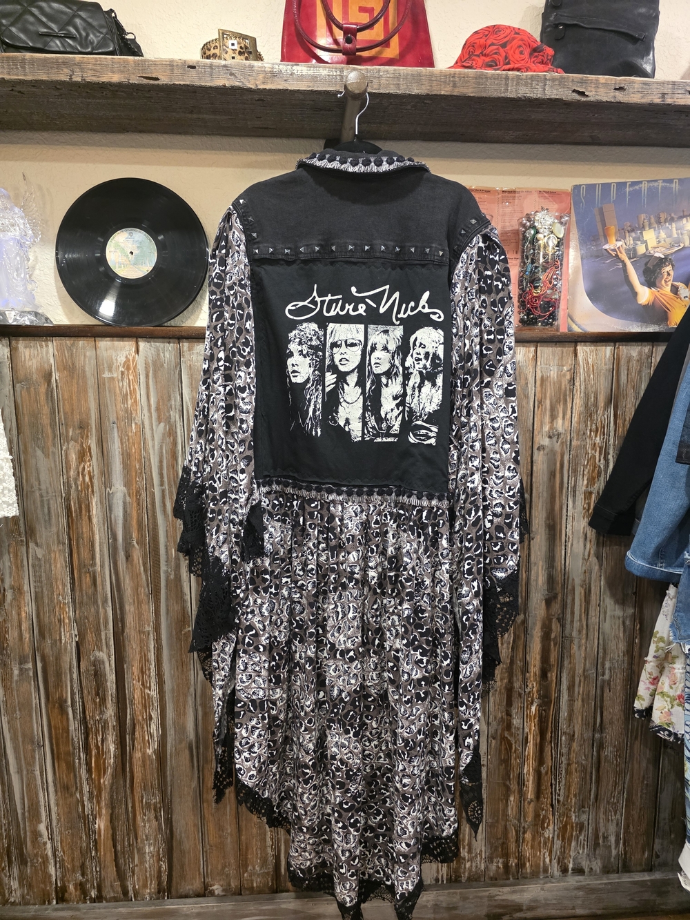 Stevie Nicks Inspired Black & White Draped Duster